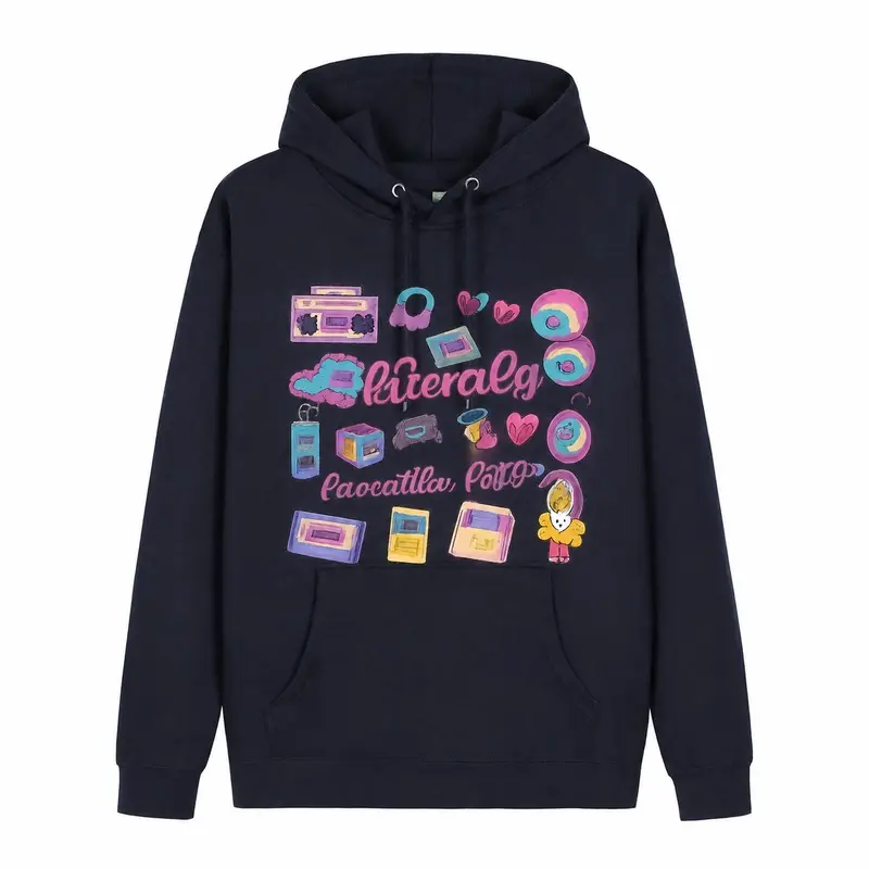 New Arrival Unisex Y2K Graphic Hoodie, Retro 90s Cassette Tape and Music Player Pullover Sweatshirt, Colorful Vintage Aesthetic Streetwear, Premium DTG Print