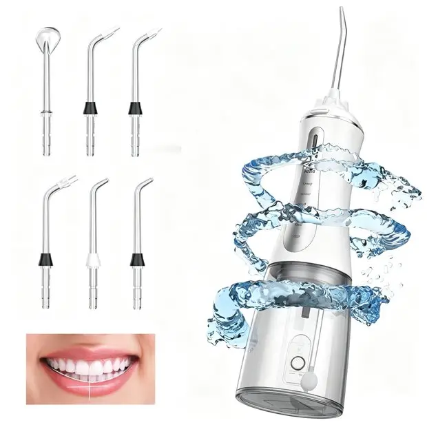 Stop Food Debris Bad Breath & Gum Bleeding! AOW03 Portable USB Rechargeable Oral Irrigator Water Flosser 5 Modes With Memory Function For Braces Sensitive Gums Travel Household Dental Cleaner For Adults Children 8+