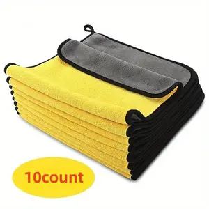 Double-sided car washing towel, quick drying, 3 pieces/5 pieces/10 pieces, absorbent thick version, coral fiber car cleaning towel, accessory for car washing and maintenance, Car Detailing Tool