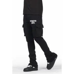 Alpine Black Stacked Flare Cargo Pant