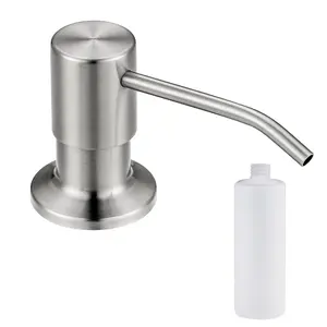 WOWOW Soap Dispenser with Straight Nozzle Stainless Steel in Brushed Nickel