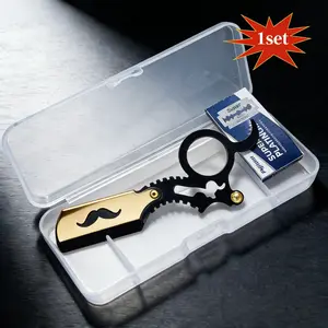 Get a Perfect Smooth Shave! Stainless Steel Straight Razor Set w/ 20 Blades & Luxury Gift Box. Matte Anti-Slip Handle, Durable & Easy to Use. Professional Barber Straight Edge Razor shaving gear sharp shave beard replacement daily razorkit