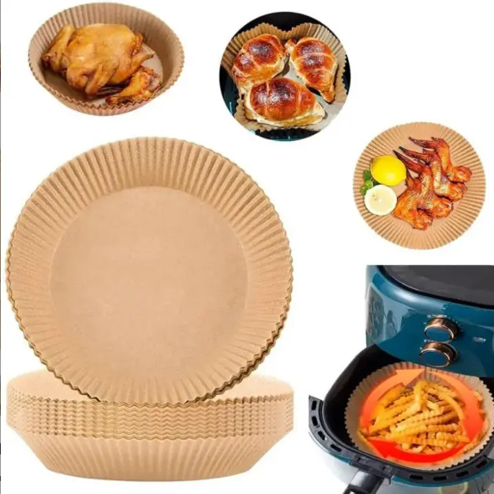 100 pieces of disposable paper liners for air fryers,oil-resistant, food-grade paper liners, suitable for baking and microwave ovens Bakeware Convenient,square air fryer liners, special paper for air fryers, non-stick