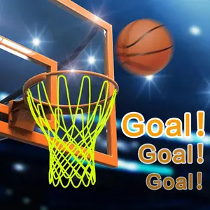 Glow Basketball Net, Nightlight Basketball Net Luminous Outdoor Portable Sun   Nylon, Outdoor Play, 12 Loops
