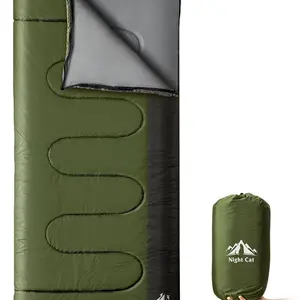 Night Cat 3-Season Camping Sleeping Bag, 2.6x6.3ft, Converts to 5.2ft Quilt, Lightweight 1.2kg for Backpacking, Hiking, Travel & Indoor/Outdoor Use