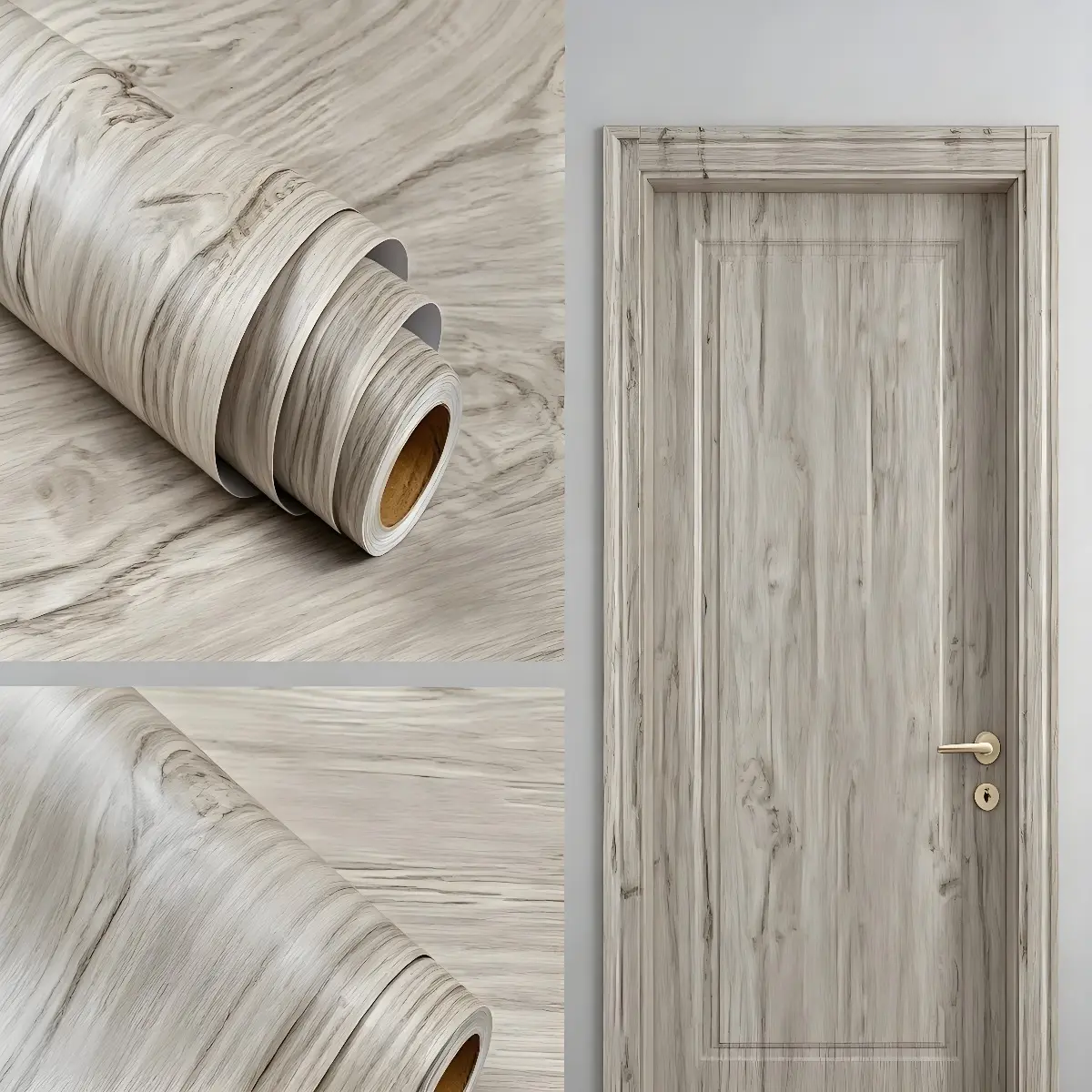 Thick Plain Wood Grain Decorative Decals Furniture Stickers, Glue-Free Self-Adhesive Waterproof Oil-Proof for Kitchen Countertop, Cabinet, Drawer, Desk Makeover (1-3cm Size Variation, 23.62×118.11in/60×300cm)