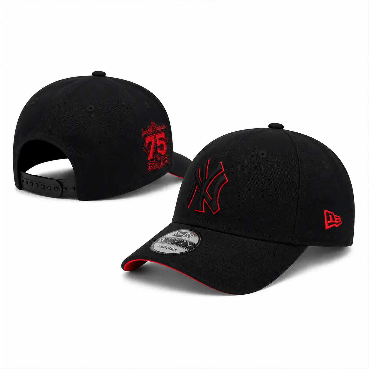 NY Yankees 9FORTY Baseball Cap, New Era MLB Adjustable SnapBack Cap for Men Women, Black Color, Curved Brim Sports Hat, College Campus Outfit, Back to School 2026