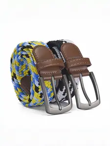 Elastic Braided Waistband with Alloy Buckle, No-Drill Canvas Belt, Adjustable Webbing Strap, Casual Belt, Durable & Comfortable Design, Easy Adjustable Belt