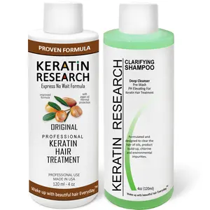 KERATIN RESEARCH Brazilian Keratin Hair Treatment Straightening Complex Blowout LONG Lasting Keratin Treatment with Argan Oil Straightening Smoothing Professional Results Keratina Brasilera Haircare