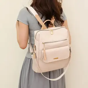 Women's Anti-Theft Pu Leather Backpack,Vintage Design Multi-Functional Daily Bag,Lightweight Travel Bookbag, Multiple Pockets,Stylish Daypacks