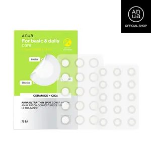 [Anua Official Shop] Ultra-Thin Spot Cover Patch｜75 Patches, 2 Sizes (10mm & 12mm), Hydrocolloid Patch with Centella Asiatica Extract & Aloe Vera