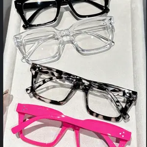 Vintage Cat Eye Frame Glasses, Fashion Transparent & Leopard Print, Optional Lens Options, Perfect for Daily, Leopard Pattern Eyeglasses