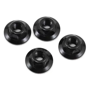 JConcepts 4mm Large Flange Serrated Locking Wheel Nut Set (4) (Assorted Colors)
