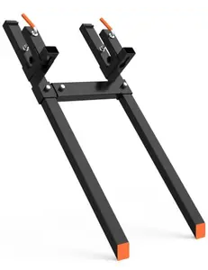 Garvee 60" Clamp on Pallet Forks, 2000LBS Heavy Duty Quick Attach Bucket Fork with Adjustable Stabilizer Bar for Tractor Loader Skid Steer,Black