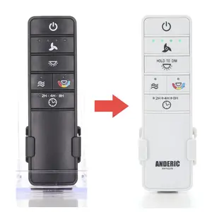 Anderic RRTR227B Ceiling Fan Remote Control for Hampton Bay Hubspace TR227B, 2AQZU-18015 - White