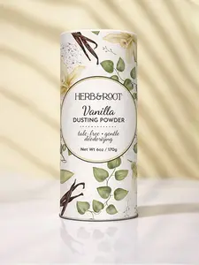 HERB & ROOT Vanilla Talc-Free Dusting Powder with Arrowroot Oats Zinc and Magnesium for Deodorizing and Sweating Relief - 6 oz Natural Ingredients Gentle Scent Body Care