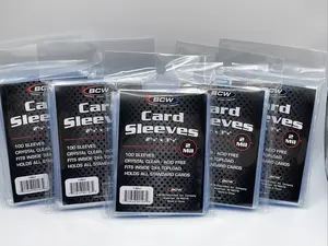 BCW Penny Card Soft Sleeves 5 Packs of 100 for Standard Sized Cards = 500 Sleeves Ideal for Sports Cards, TCG Cards, and Pokemon