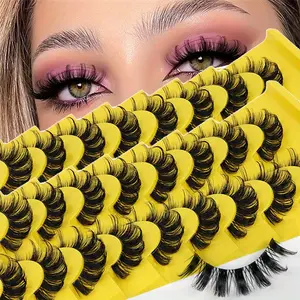 20Pairs/2Pack Lashes DD Curl 10-16mm Russian Lashes 3D Mink Eyelashes Reusable Fluffy Russian Strip Lashes false eyelash set eyelashes extensions