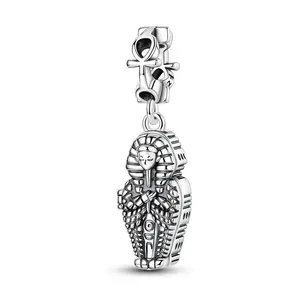 MULA Sterling Silver Pharaoh Mummy Ankh Charm Pendant, Fit for Pandora Bracelets Necklaces,Gift for Women Girls Teens, Perfect for Valentine's Day, Graduation, Birthday, Christmas, Anniversary