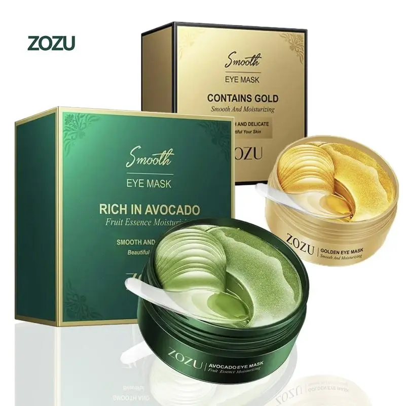 Avocado & Gold Eye Mask – Use Avocado Eye Mask During The Day And Gold Eye Mask At Night – Natural Moisturizing Eye Mask, Reduces Puffiness, Soothing Dry Skin, Eye Care Product For Daily Use dark bag