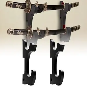 Sword Display Rack, 1 Pair Wall Mounted Sword Hook with Screws, Stable Acrylic Sword Display Holder for Katana Wakizashi Tanto Genji Sword