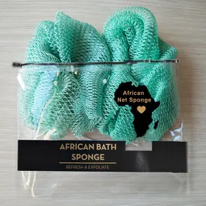 2 Piece African Exfoliating Net Sponge Bundle, Ethically Sourced from Nigeria Bath Sponge Bath Sponge Shower