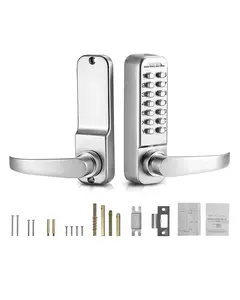 Mechanical Keyless Entry Door Lock for Outdoor Fence, 14-Key Mechanical Gate Lock, Weatherproof, Rust-Resistant, Durable Exterior Lock, Easy Installation, Suitable for Barns, Sheds, Fences, and Garden Gates