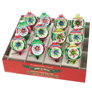 Holiday Splendor 12 Count 1.75" Decorated Reflector Rounds