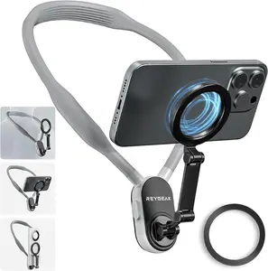 REYGEAK Magnetic POV/Vlog Phone Neck Mount Holder for Magsafe iPhone 15/14/13/12 Pro Mini/Plus/Pro/Pro Max, Hand Free Chest Stand Video Recording for Android Phone Accessory