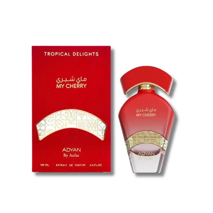 Women's Adyan By Anfar Tropical Delights My Cherry Extrait De Parfum (3.4fl.oz) - High Quality Arabian Fragrance, Cherry Scented, Vanilla Scents, Warm Woody Finish, Tonka Musk, Fruity Sweet Floral, Single Item