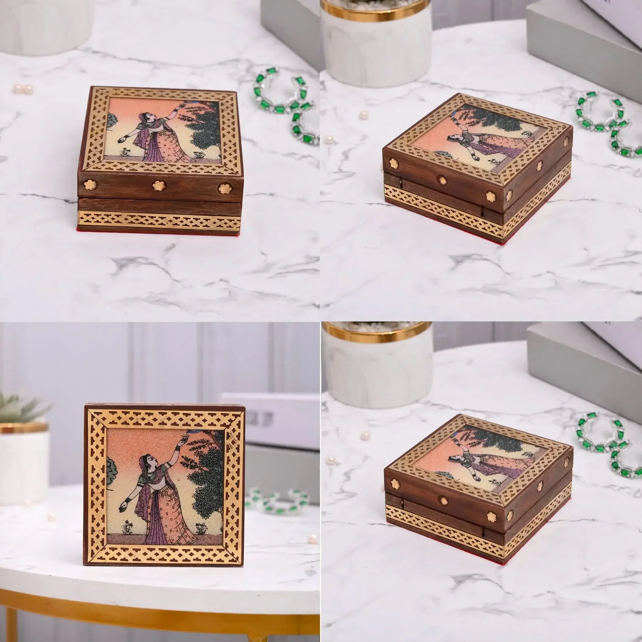 Elegant Handcarved Wooden Jewelry Box | Small Keepsake Organizer for Earrings, Necklaces, Rings & Bracelets | Cherished Gift