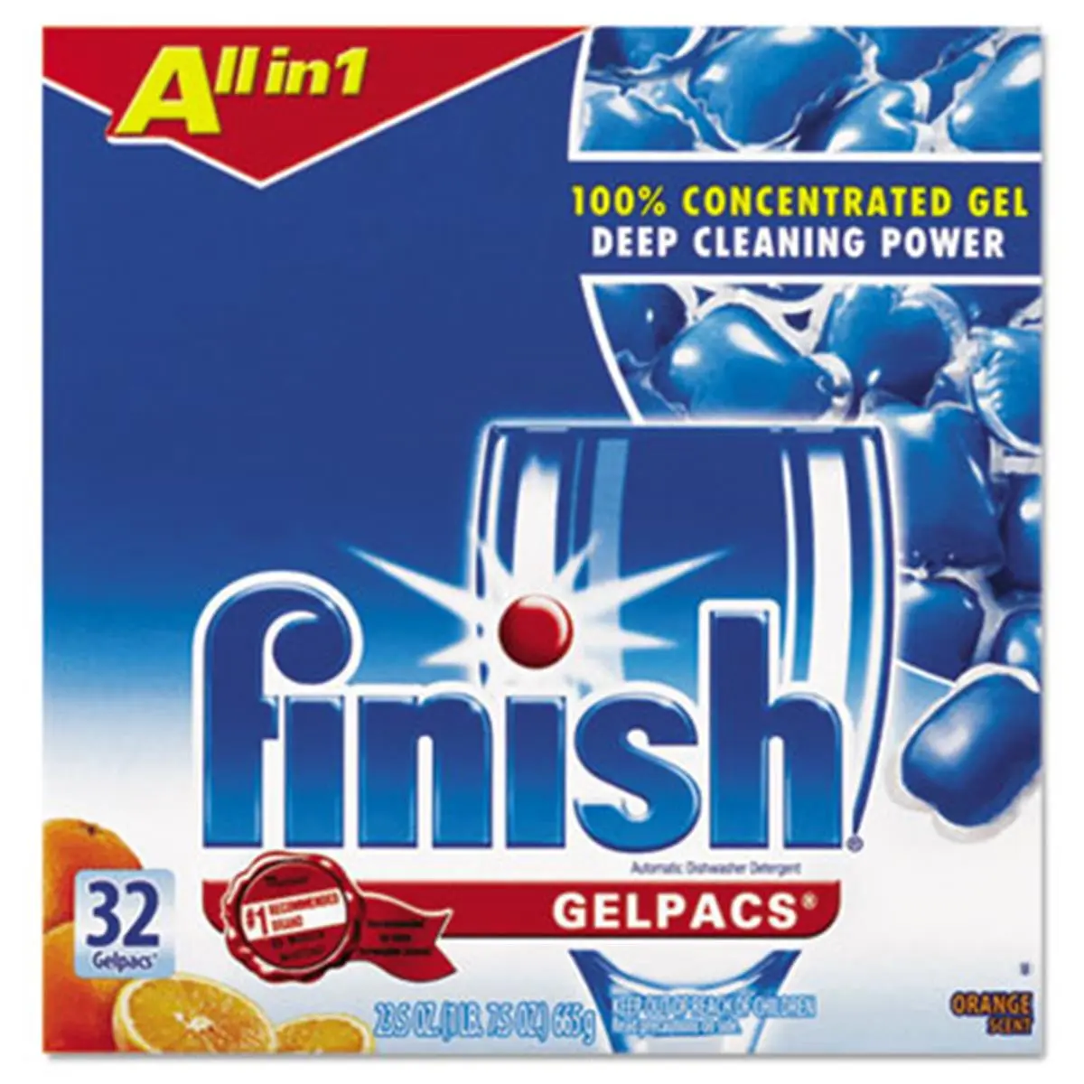 212 MAIN Concentrated Household Dish Detergent Gel Packs - Orange Citrus Scent, Automatic Wash Compatible, Ceramic, Glass, Metal, Plastic Safe, Jet-Dry Rinse - 32-Pack Value Box