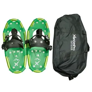 212 MAIN 17 in. Lightweight Ergonomic Aluminum Alloy Terrain Snowshoes with 13-Point Crampons, Green, Includes Matching Backpack, Includes Backpack