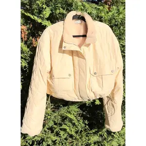 QUILTED SHEARLING  LINED CROP JACKET