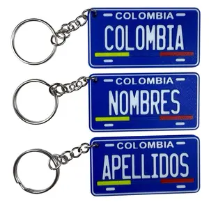 COLOMBIA Llavero de Plastico Personalizado Estilo Mini Placa 3D | Custom Names Keychain COLOMBIAN Mini License Plate Design | Llaveros Personalizados de Plastico PLA Plastic Keychains