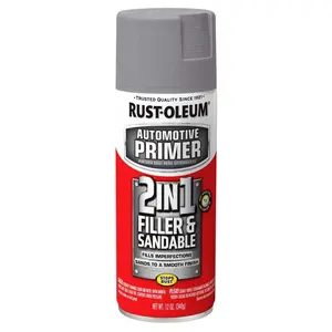 12 OZ AUTO PAINT SPRAY 2 In 1 Filler Sandable Primer Gray Rust Preventer 6 Pack