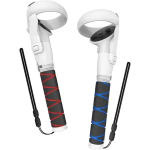 Upgraded Handle Attachments Compatible with Oculus Quest 2 Controller Extension Grips, VR Gorilla Tag Long Arms Grips - Beat Saber Handle for Meta Quest 2, Enhance VR Game Experience