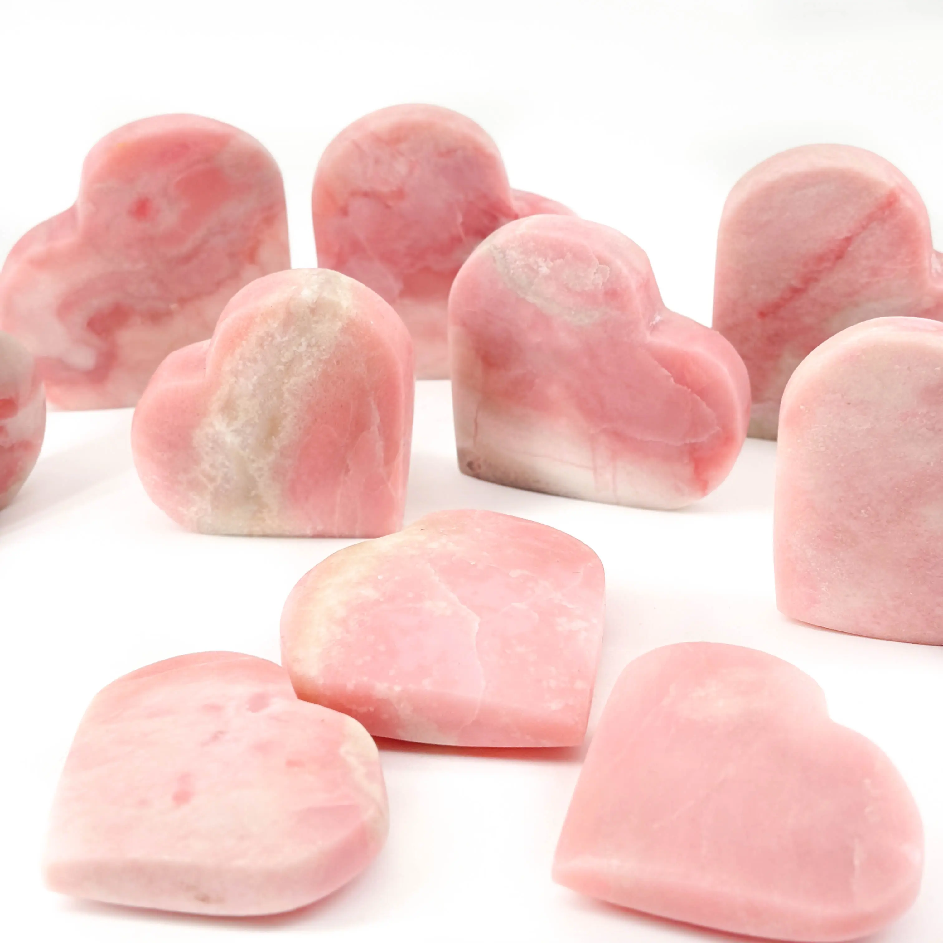 【Star Gate】"Pink Opal Heart Carvings: Captivating Soft Pink Hues"
