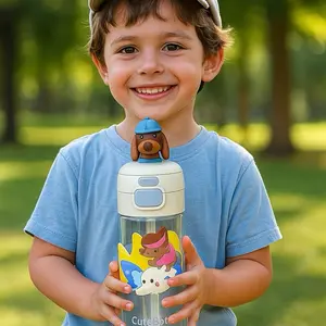 600ml Kids Water Bottle with Animal Cap – BPA-Free, Food Safe Reusable