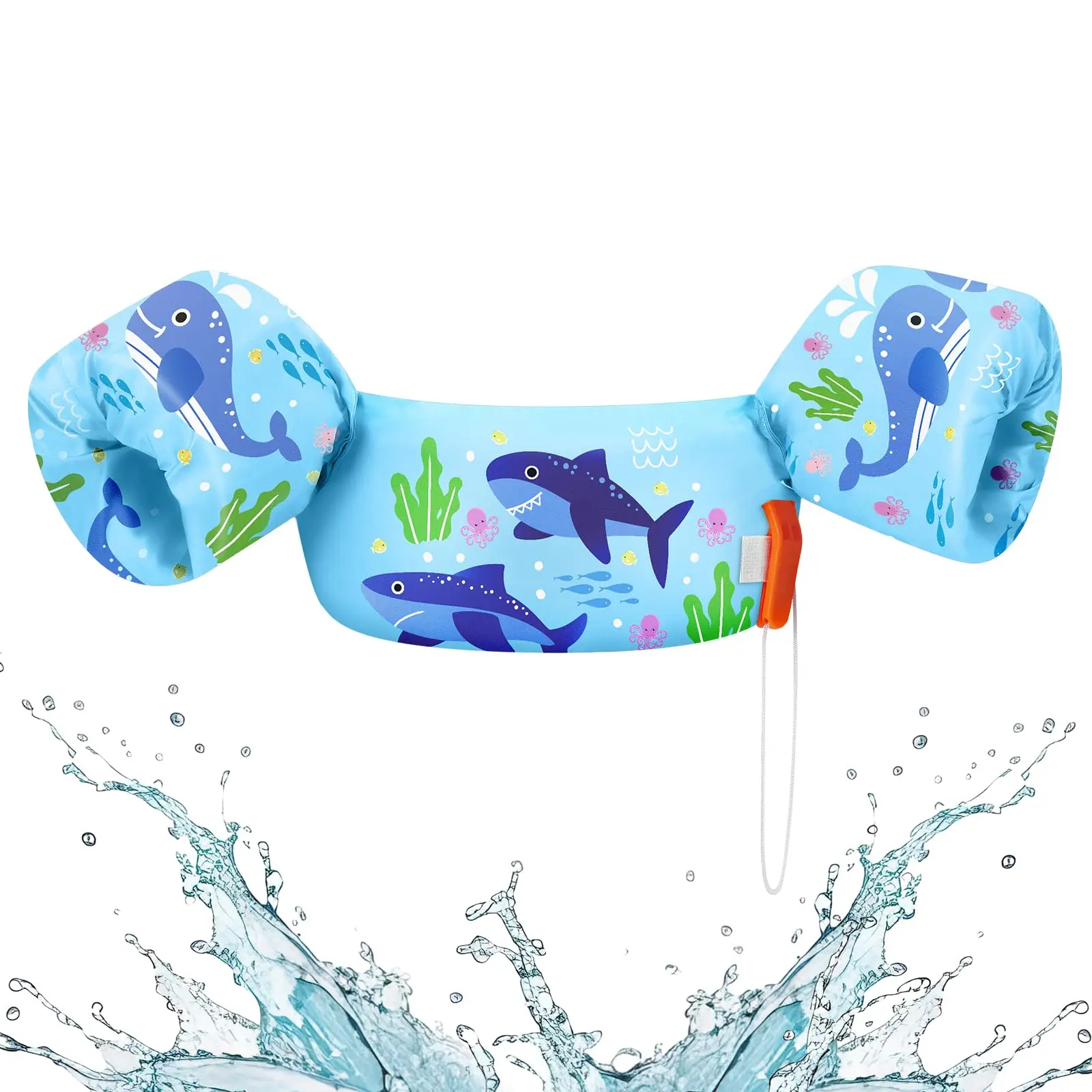 Swim Vest for Kids, Toddler Pool Floaties Fit 22-30-40-50-60-66 Lbs, Children Puddle Swimming Jumper Jacket with Safety Buckle, Water Wing Arm Pool Float for Boat Swim Trainer Boy Girl 3-5-6