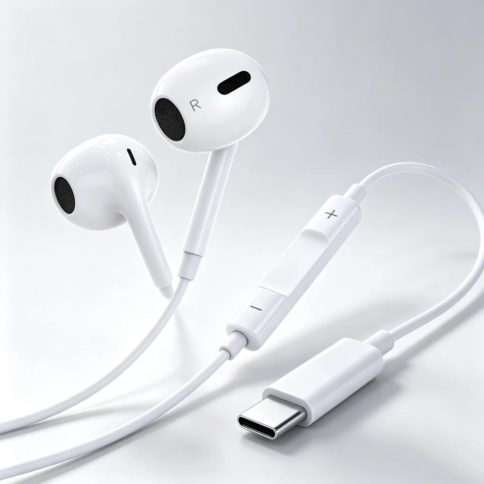USB Type-C Wired Earbuds, Semi-In-Ear Headphones with Mic & Volume Control, HiFi Stereo Earphones for Android USB-C Phones