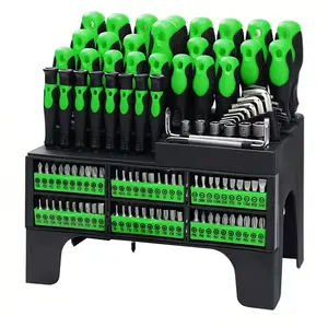 100pcs Insulated Magnetic Phillips-head Screwdrivers, Hand Tool Set with Plastic Holder