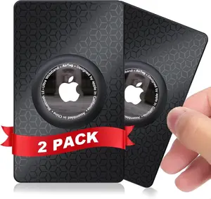 2 Pack Airtag Wallet Holder, Ultra Thin (0.1") Airtag Wallet Card Case Cover, Light Apple Airtag Card Holder for Luggage, Badge, Bags, Air Tag Case Accessories