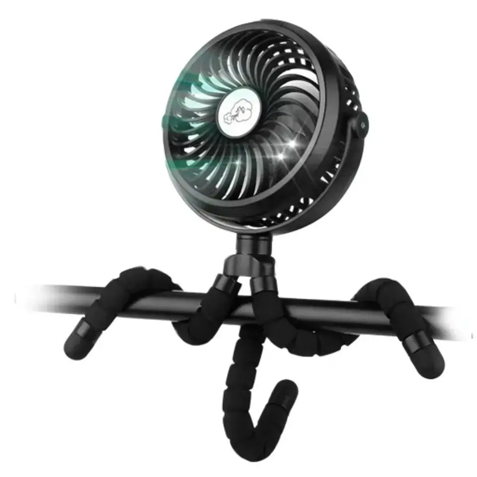 Stroller Fan Mini Portable USB Rechargeable Personal Fan Long Working Handheld LED Camping Fan Batterry Operated Clip on Fan for Stroller Travel
