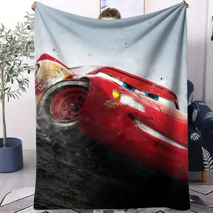 Lightning Mcqueen Pattern Blanket, All-Season Use, Suitable for Bed Sofa Car Room Decor, Perfect Gift, Single-Sided Print Blanket