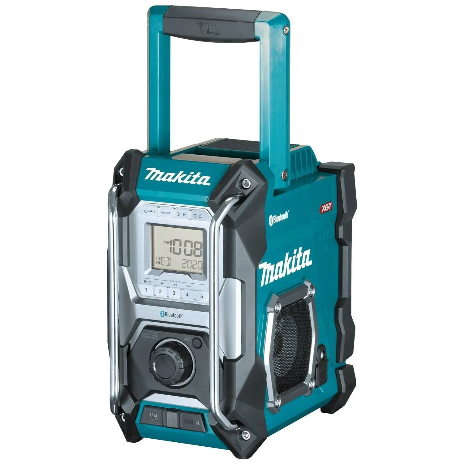 Makita GRM02 40V Max XGT Cordless Digital Wireless Job Site Radio - Audio Device with Clock, Charging Port, Adapter, Tool Only (Batteries Not Included)