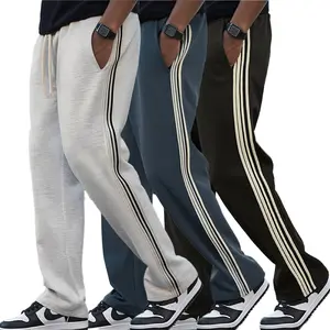 Men's sports trousers, casual high-waisted belt jogging pants, comfortable elastic belt, suitable for fitness and daily wear, large-size winter clothing, suitable for all seasons, Thanksgiving men's clothing, elastic waist and wide leg pants. korean  fash