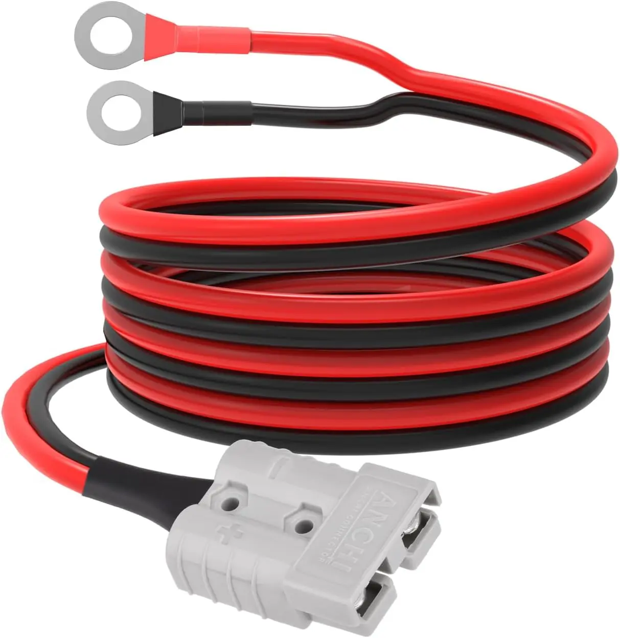 Anderson 50A Plug-In Type Quick Connect Cable Set, 10AWG SB50 O Ring Terminal Battery Cable, 5ft Length for Forklifts RV Lithium Batteries