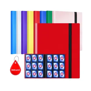Large Capacity 9-Grid Card Album for 360 Trading Cards - Pokémon, Ultraman, and Game Character Collection - Waterproof, Eco-Friendly PP Material with Double-Sided Pockets and Strap Closure
