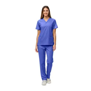 Natural Uniforms Unisex Scrub Set – Classic V-Neck Top & Drawstring Pants, Durable Medical Uniform (Runs Large)